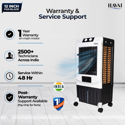 HAVAI Arizona 12 inch Mini Tower Air Cooler | 40L |150 sq ft Rooms |8 ft Throw