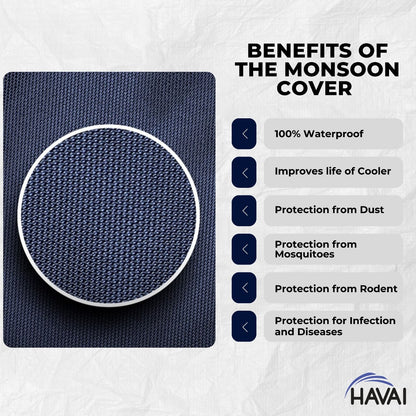 HAVAI Premium Cover for Voltas  Victor 90 Litre Desert Cooler 100% Waterproof Cover Size(LXBXH) cm: 45 x 60 x 113.5