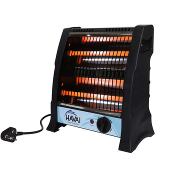 HAVAI Metal Quartz Room Heater - 800 Watts (2 Rods, Black, Blue)