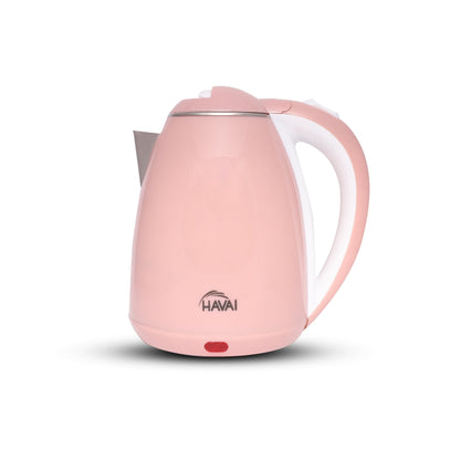 HAVAI Large Premium Electric Kettle 1.8L |Stainless Steel Inner Body | Auto Power Cut | Boil Dry Protection &amp; Cool Touch Double Wall | Portable | 1500 Watts |1 Year Warranty - POWDER PINK