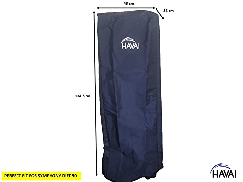 HAVAI Premium Cover for Symphony Diet 50 Litre Tower Cooler 100% Waterproof Cover Size(LXBXH) cm:43 X 36 X 134.5