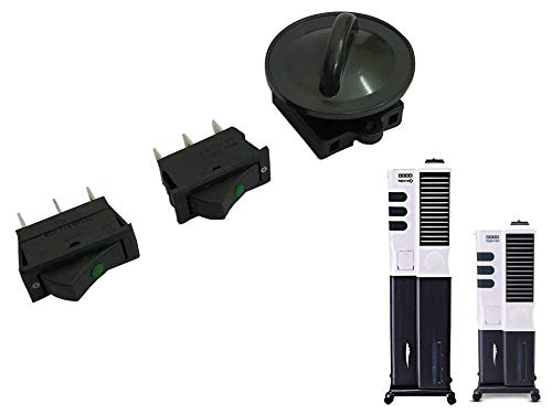 HAVAI Set of Rocker Switch with Three Speed Rotary Switch and Knob for Usha Tornado/Tornado ZX Tower Cooler