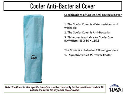 HAVAI Anti Bacterial Cover for Symphony Diet 35i Tower Cooler Water Resistant.Cover Size(LXBXH) cm:43 X 36 X 115.5