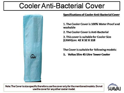HAVAI Anti Bacterial Cover for Voltas Slim 45 Litre Tower Cooler Water Resistant. Cover Size(LXBXH) cm: 42 X 32 X 118