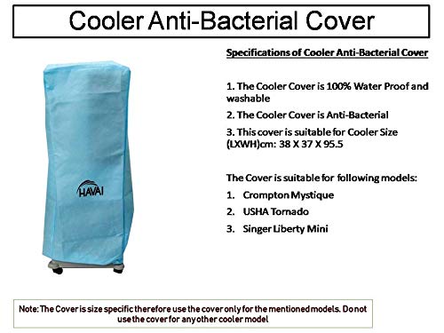 HAVAI Anti Bacterial Cover for Singer Liberty Mini 20 Litre Tower Cooler Water Resistant.Cover Size(LXBXH) cm: 38 X 37 X 95.5