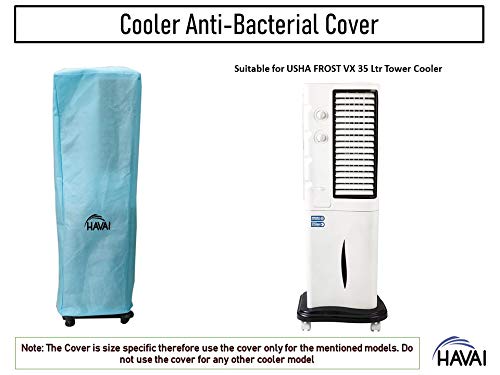 HAVAI Anti Bacterial Cover for USHA Frost VX 35 Litre Tower Cooler Water Resistant.Cover Size(LXBXH) cm:43.8 X 41 X 119.2