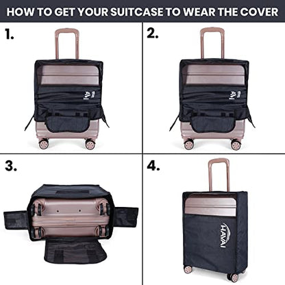 HAVAI Suitcase Storage Protector - Store your suitcase Safely (32 Inch), Navy Blue, Pack of 1