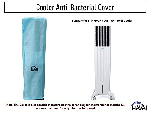 HAVAI Anti Bacterial Cover for Symphony Diet 50i Tower Cooler Water Resistant.Cover Size(LXBXH) cm:43 X 36 X 134.5