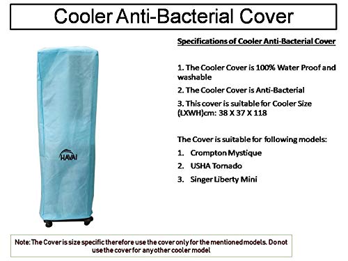 HAVAI Anti Bacterial Cover for Crompton Mystique DLX 34 Litre Tower Cooler Water Resistant. Cover Size(LXBXH) cm: 38 X 37 X 118