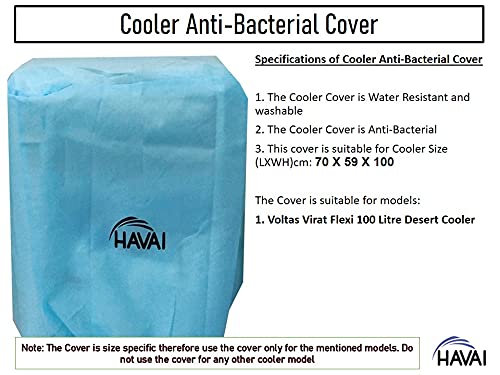 HAVAI Anti Bacterial Cover for Voltas Virat Flexi 100 Litre Desert Cooler Water Resistant.Cover Size(LXBXH) cm: 70 X 59 X 100