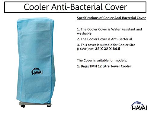 HAVAI Anti Bacterial Cover for Bajaj TMH12 12 Litre Tower Cooler Water Resistant. Cover Size(LXBXH) cm: 32 X 34 X 960
