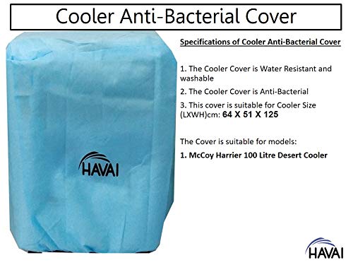 HAVAI Anti Bacterial Cover for McCoy Harrier 100 Litre Desert Cooler Water Resistant.Cover Size(LXBXH) cm: 64 X 51 X 125
