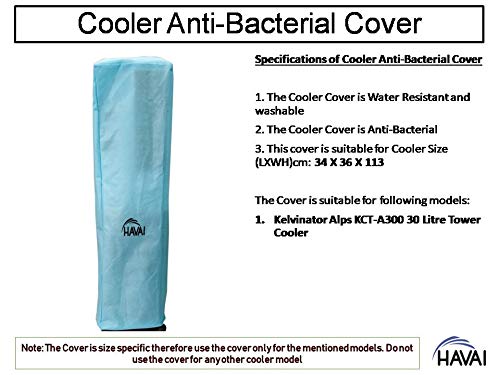 HAVAI Anti Bacterial Cover for Kelvinator Alps 30 Litre Tower Cooler Water Resistant.Cover Size(LXBXH) cm:34 X 36 X 113