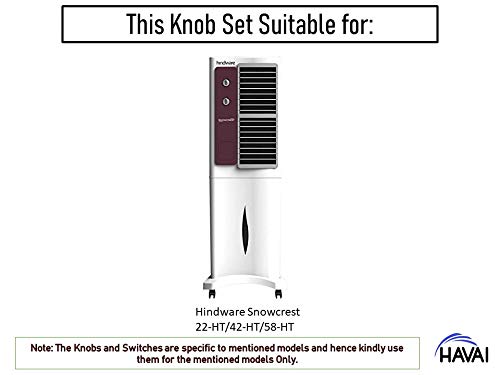 HAVAI Set of Chrome Knobs and Rotary Switches for Hindware Snowcrest 22-HT/42-HT/58-HT Tower Coolers