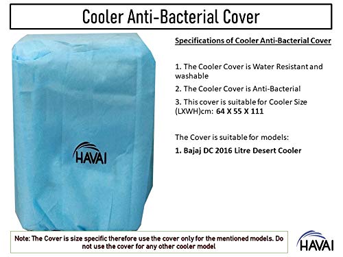 HAVAI Anti Bacterial Cover for Bajaj DC 2016 67 Litre Glacier Desert Cooler Water Resistant.Cover Size(LXBXH) cm: 64 X 55 X 111