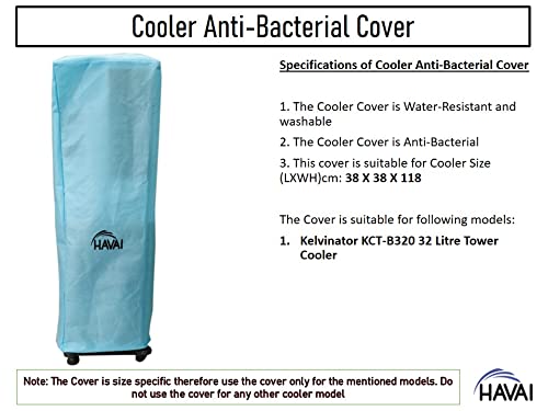 HAVAI Anti Bacterial Cover for Kelvinator KCT-B320 32 Litre Tower Cooler Water Resistant.Cover Size(LXBXH) cm: 38 X 38 X 118.5