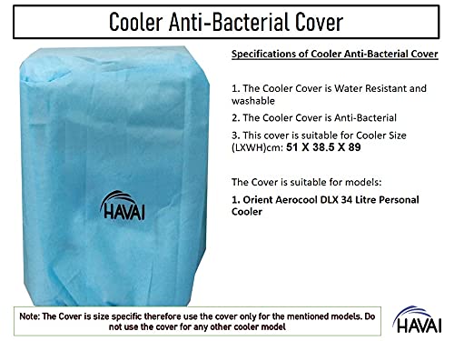 HAVAI Anti Bacterial Cover for Orient Aerocool DLX 34 Litre Personal Cooler Water Resistant.Cover Size(LXBXH) cm:51 X 38.5 X 89