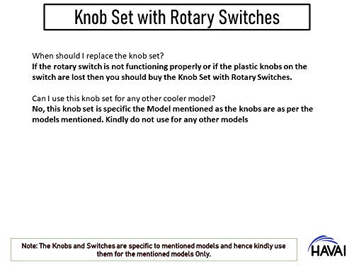 HAVAI Set of Black Knobs with Three Speed and On/Off Rotary Switch Suitable for Usha Atomaria/Crompton Ginie Personal Cooler