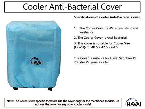 HAVAI Anti Bacterial Cover for Havai Sapphire XL 20 Litre Personal Cooler Water Resistant Cover Size(LXBXH) cm: 48.5 X 42.5 X 64.5