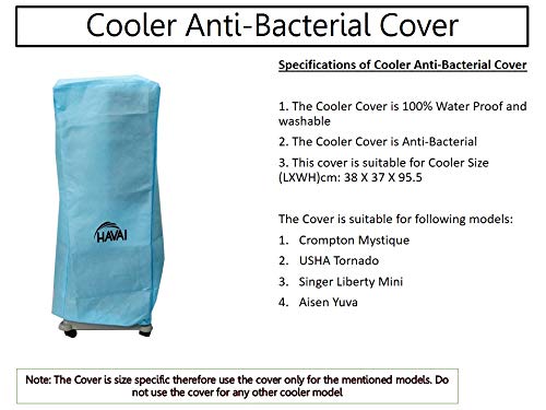 HAVAI Anti Bacterial Cover for Havai Bullet 20 Litre Tower Cooler Water Resistant.Cover Size(LXBXH) cm: 38 X 37 X 95.5