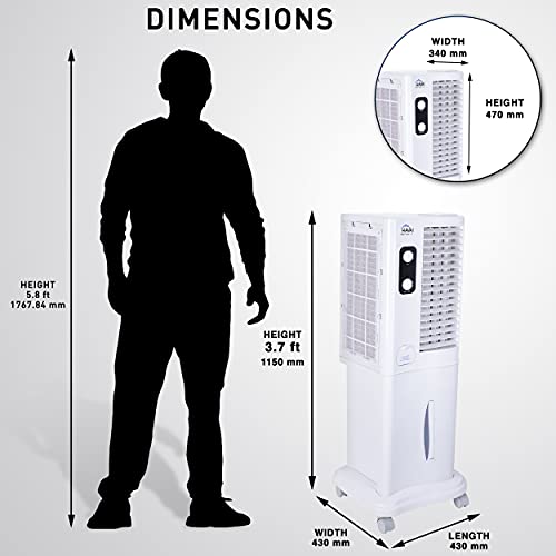 HAVAI Desert Tower XL Cooler with Powerful Vertical ABS Blower - 42 L, White