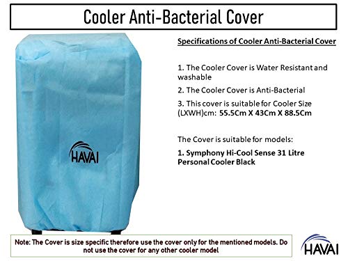 HAVAI Anti Bacterial Cover for Symphony Hi Cool Sense Black 31 Litre Personal Cooler Water Resistant.Cover Size(LXBXH) cm:55.5 X 43 X 88.5
