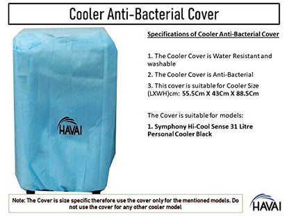 HAVAI Anti Bacterial Cover for Symphony Hi Cool Sense Black 31 Litre Personal Cooler Water Resistant.Cover Size(LXBXH) cm:55.5 X 43 X 88.5