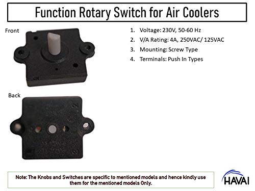 HAVAI Set of Knobs and Rotary Switches for Usha Stellar/Stellar ZX Personal Coolers