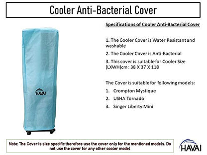 HAVAI Anti Bacterial Cover for Usha Tornado ZX 34 Litre Tower Cooler Water Resistant. Cover Size(LXBXH) cm: 38 X 37 X 118