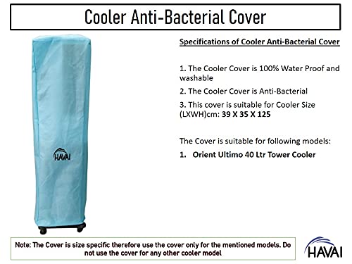 HAVAI Anti Bacterial Cover for Orient Ultimo 40 Litre Tower Cooler Water Resistant. Cover Size(LXBXH) cm: 39 X 34.6 X 125