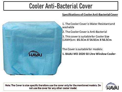 HAVAI Anti Bacterial Cover for Bajaj MD 2020 50 Litre Window Cooler Water Resistant.Cover Size(LXBXH) cm:65.5 X 54.5 X 56.5