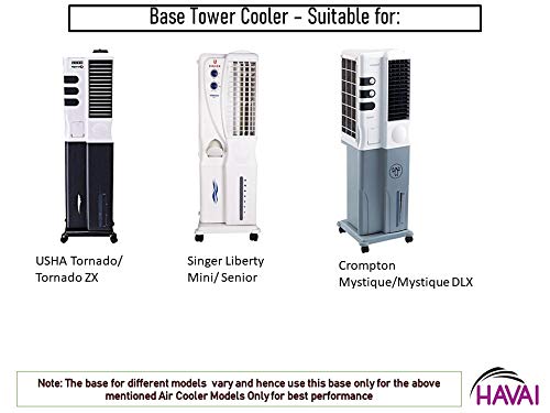 HAVAI Cooler Base/Stand/Trolley ABS White Suitable for Usha Tornado/Tornado ZX, Crompton Mystique/Mystique DLX and Singer Liberty Mini/Senior Tower Cooler