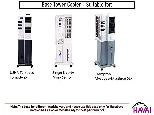 HAVAI Cooler Base/Stand/Trolley ABS Dark Grey Suitable for Usha Tornado/Tornado ZX, Crompton Mystique/Mystique DLX and Singer Liberty Mini/Senior Tower Cooler
