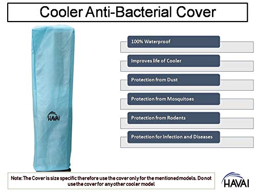 HAVAI Anti Bacterial Cover for Havells Alitura 50 Litre Tower Cooler Water Resistant. Cover Size(LXBXH) cm: 36.6 X 37.2 X 134.8