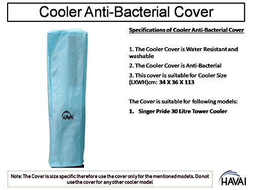 HAVAI Anti Bacterial Cover for Singer Atlantic Pride 30 Litre Tower Cooler Water Resistant.Cover Size(LXBXH) cm:34 X 36 X 113
