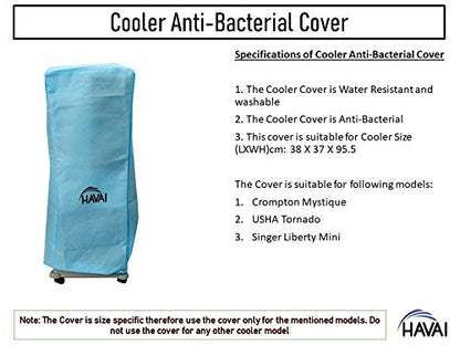 HAVAI Anti Bacterial Cover for Usha Tornado 20 Litre Tower Cooler Water Resistant.Cover Size(LXBXH) cm: 38 X 37 X 95.5