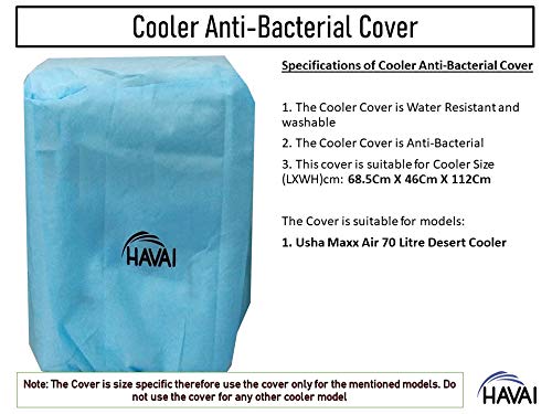 HAVAI Anti Bacterial Cover for USHA Maxx Air 70 Litre Desert Cooler Water Resistant.Cover Size(LXBXH) cm:68.5 X 46 X 112