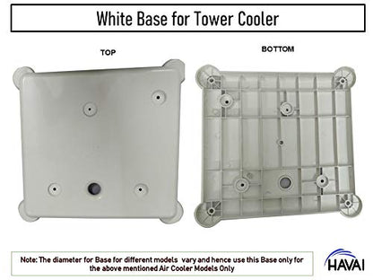 HAVAI Cooler Base/Stand/Trolley ABS White Suitable for Usha Tornado/Tornado ZX, Crompton Mystique/Mystique DLX and Singer Liberty Mini/Senior Tower Cooler