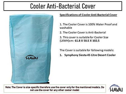 HAVAI Anti Bacterial Cover for Symphony Siesta 45 Litre Desert Cooler Water Resistant.Cover Size(LXBXH) cm: 61.8 X 50.5 X 102.5