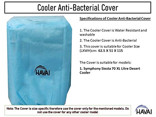 HAVAI Anti Bacterial Cover for Symphony Siesta 70 XL Desert Cooler Water Resistant.Cover Size(LXBXH) cm: 62 X 50.5 X 112