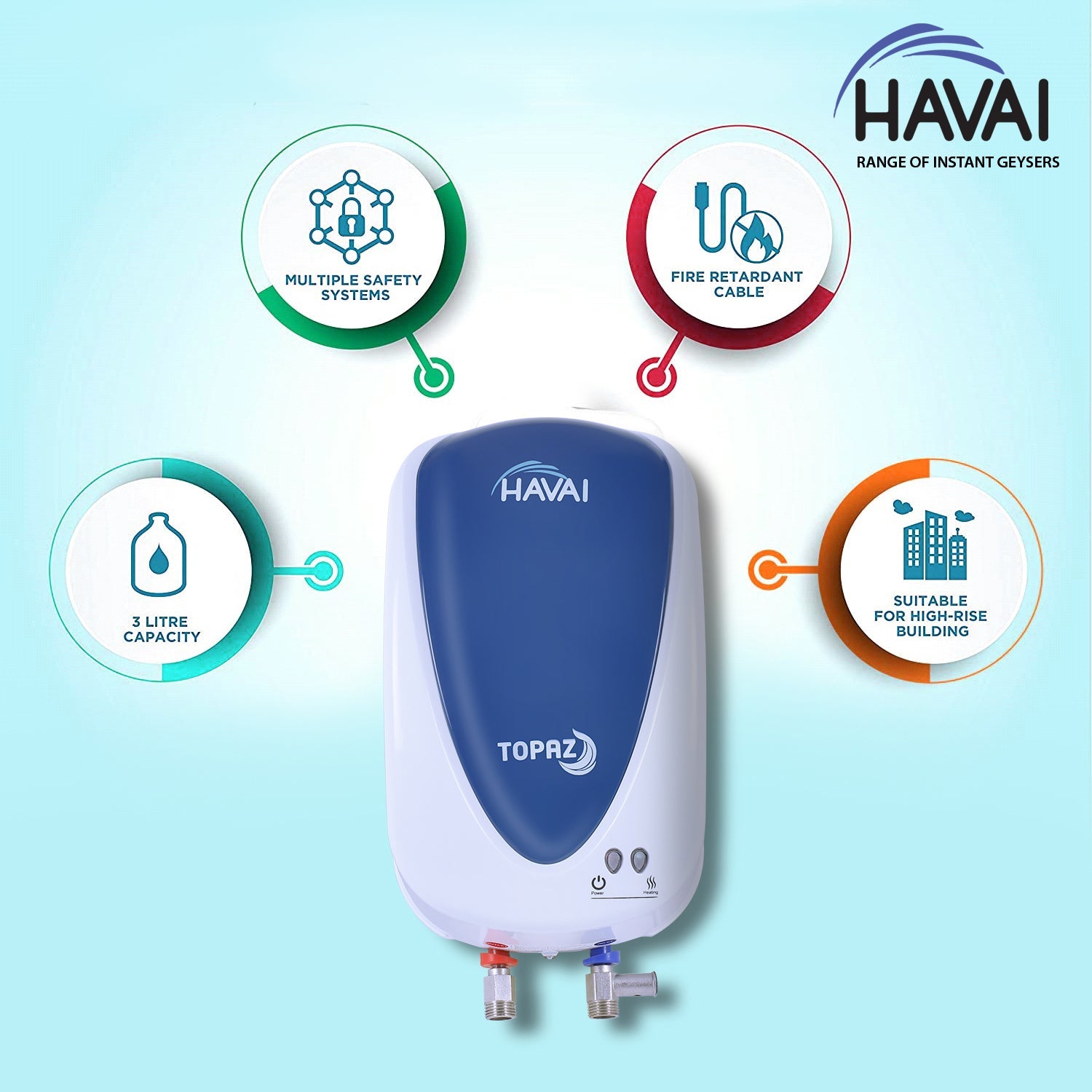 HAVAI Topaz 5 Litre Instant Water Heater / Geyser