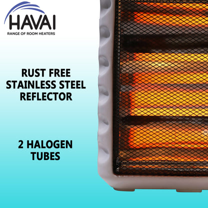 HAVAI Quartz Halogen Room Heater - 800 Watts (2 Rods, White, Blue)