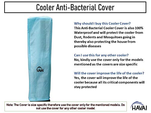 HAVAI Anti Bacterial Cover for Symphony 50i Sense Black Diet Tower Cooler Water Resistant.Cover Size(LXBXH) cm:43 X 36 X 134.5