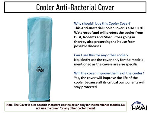 HAVAI Anti Bacterial Cover for Symphony Diet 3D 55+ Black Tower Cooler Water Resistant.Cover Size(LXBXH) cm: 45 X 39 X 134