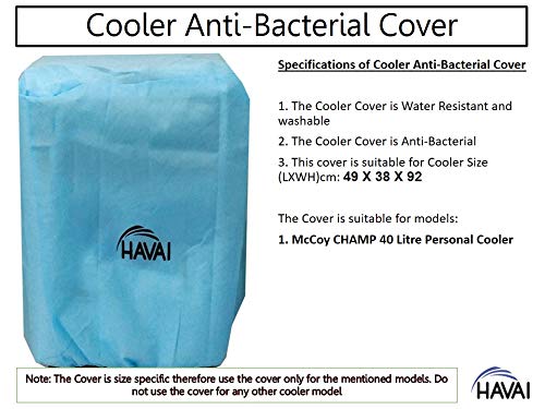 HAVAI Anti Bacterial Cover for McCoy Champ 40 Litre Personal Cooler Water Resistant.Cover Size(LXBXH) cm:38 X 49 X 92