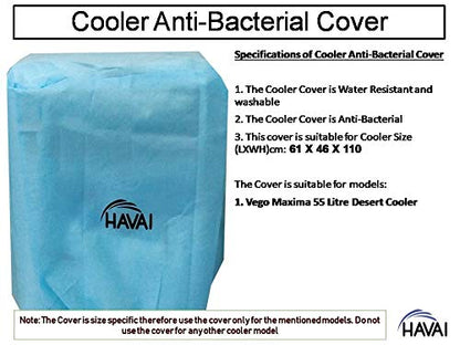 HAVAI Anti Bacterial Cover for VEGO Maxima 55 Litre Desert Cooler Water Resistant.Cover Size(LXBXH) cm: 61 X 46 X 110