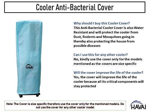 HAVAI Anti Bacterial Cover for Usha Tornado ZX 34 Litre Tower Cooler Water Resistant. Cover Size(LXBXH) cm: 38 X 37 X 118