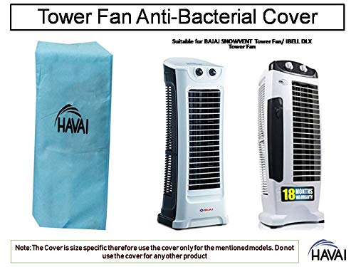 HAVAI Anti Bacterial Cover Suitable for Bajaj Snowvent Tower Fan - Water Resistant. Cover Size(LXBXH) cm:35.5 X 32.5 X 82.5