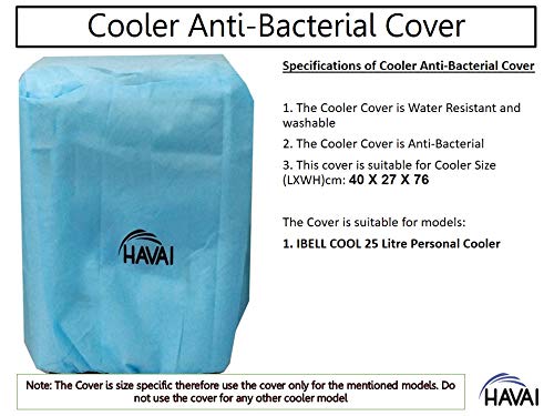 HAVAI Anti Bacterial Cover for IBell 25 Litre Personal Cooler Water Resistant.Cover Size(LXBXH) cm: 40 X 27 X 76