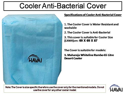 HAVAI Anti Bacterial Cover for Maharaja Whiteline Rambo 65 Litre Desert Cooler Water Resistant.Cover Size(LXBXH) cm: 69 X 69 X 87